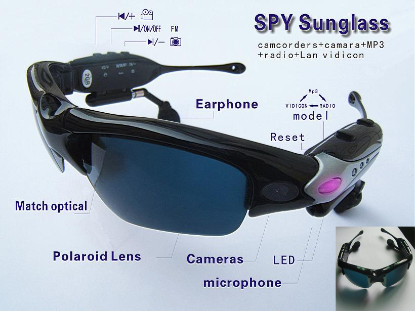 Spy Camera sunglasses+MP3+FM Radio+TF